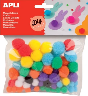 Apli pompons, zakje met 78 stuks in geassorteerde kleuren — knutsel- en decoratiemateriaal