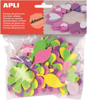 Apli Kids zelfklevende glitter bloemen, blister met 48 stuks — knutsel- en decoratiemateriaal
