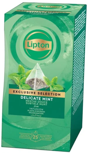 Lipton thee Exclusive Selection, subtiele munt, doos van 25 zakjes — drank en eetwaren