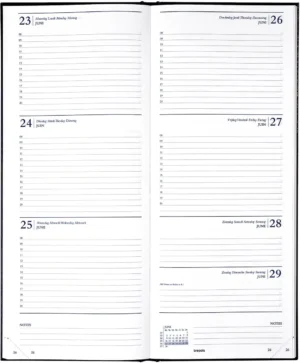 Brepols Saturnus Lima kantooragenda 2027 - zwart, 128 × 330 mm — productfoto 2