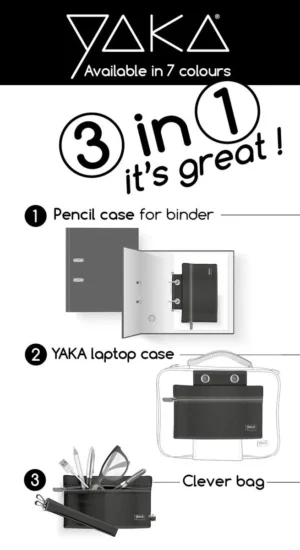 Yaka etui 3 in 1 kit, donkergrijs — detail 2
