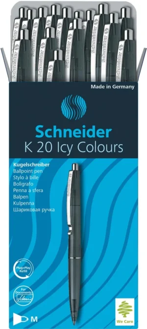 Schneider balpen K20 Icy Colours, medium, zwart — detail 2