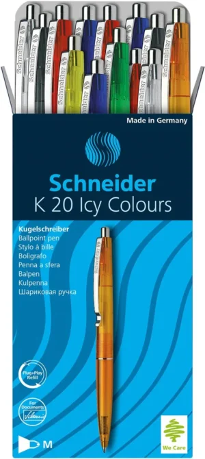 Schneider balpen K20 Icy Colours, medium, geassorteerde kleuren — detail 2