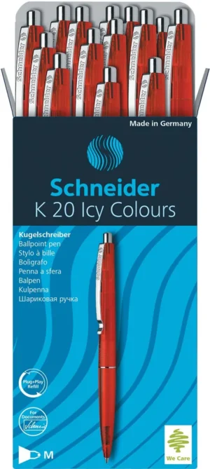 Schneider balpen K20 Icy Colours, medium, rood — detail 2