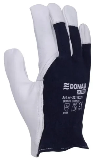 DONAU SAFETY werkhandschoenen, wit-blauw, L, maat 9 — detail 2