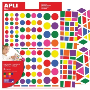 Apli Kids verwijderbare stickers, geassorteerde vormen, kleuren en groottes, blister met 664 stuks — fantasiesticker