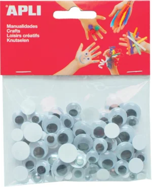 Apli zelfklevende knutselogen, rond, blister met 100 stuks — knutsel- en decoratiemateriaal