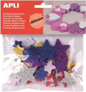 Apli Kids zelfklevende glitter sterren, blister met 50 stuks — knutsel- en decoratiemateriaal