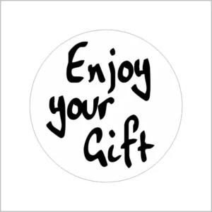Etiket bedrukt, op rol, diameter 39 mm, 500 stuks, Enjoy Your Gift — etiketten