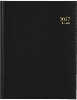 Zwarte Brepols Timing Lima kantooragenda 2027 met kunstlederen kaft