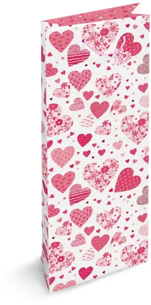 Geschenkzak Listen To Your Heart, voor fles, 9 x 36 x 13 cm