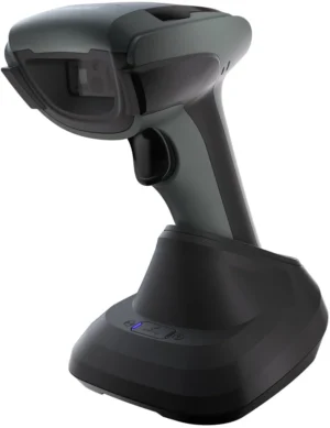 Safescan 350-BT draadloze barcodescanner in zwart met oplaadstation