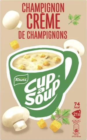 Pak Cup A Soup Knorr Cup-a-Soup champignon crème met 21 zakjes en croutons