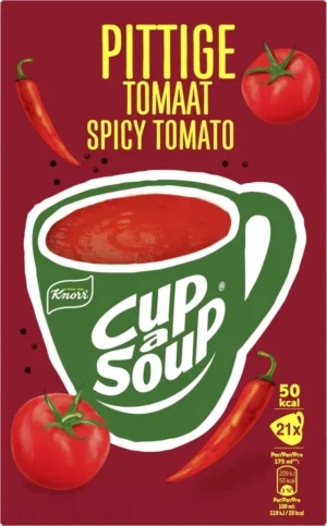 Knorr Cup-a-Soup pittige tomaat, pak van 21 zakjes — drank en eetwaren
