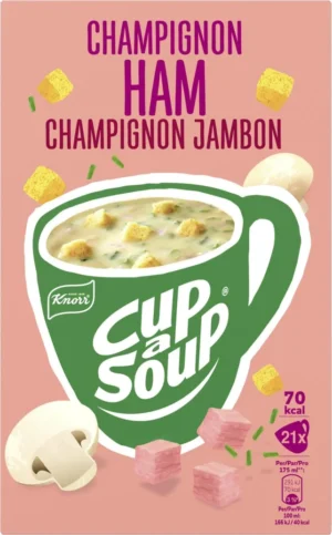 Pak Cup A Soup Knorr Cup-a-Soup champignon & ham met 21 zakjes en croutons