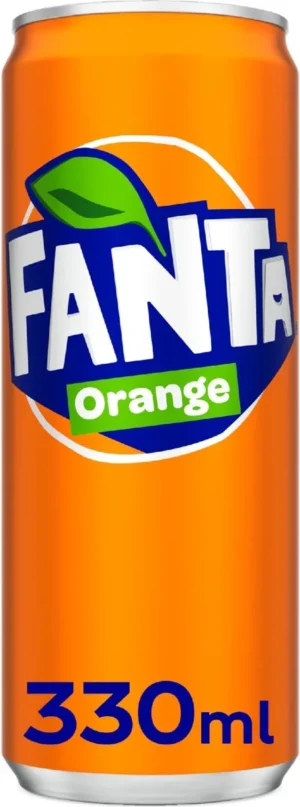 Fanta Orange frisdrank, sleek blik van 33 cl, pak van 24 stuks — drank en eetwaren