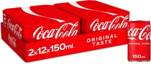 Coca-Cola frisdrank, mini blik van 15 cl, pak van 24 stuks — drank en eetwaren
