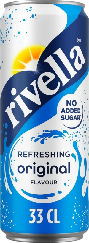 Pak met 24 blikjes Chaudfontaine Rivella Original van 33 cl