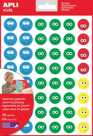 Apli Kids beloningsstickers Happy Smile, groot, blister met 12 vellen — fantasiesticker
