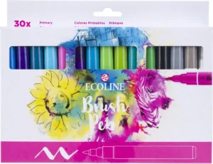 Talens Ecoline Brush pen, etui van 30 stuks, set Primaire — speciale stiften