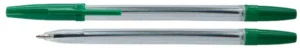 Groene OFFICE products balpen met dop en medium punt van 0,7 mm