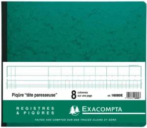 Exacompta gebonden register 27 × 32 cm met 8 kolommen en 28 lijnen per bladzijde