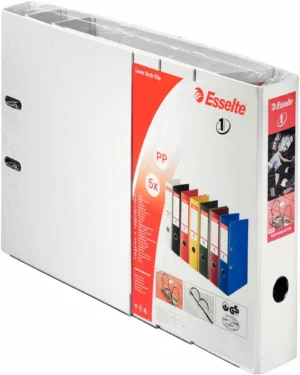 Esselte ordner Power N°1, rug van 7,5 cm, wit, pak van 5 stuks — ordners uit kunststof