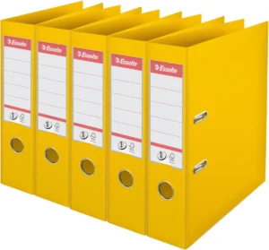 Esselte ordner Power N°1, rug van 7,5 cm, geel, pak van 5 stuks — ordners uit kunststof