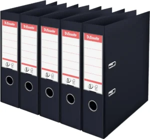 Esselte ordner Power N°1, rug van 7,5 cm, zwart, pak van 5 stuks — ordners uit kunststof