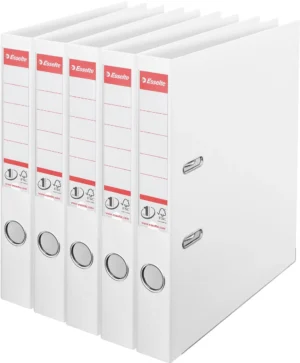 Esselte ordner Power N°1, rug van 5 cm, wit, pak van 5 stuks — ordners uit kunststof