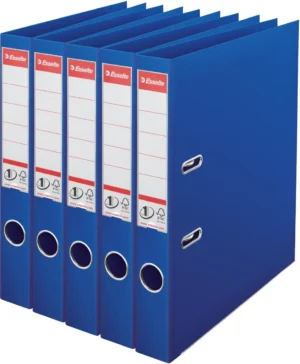 Esselte ordner Power N°1, rug van 5 cm, blauw, pak van 5 stuks — ordners uit kunststof