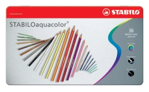 STABILOaquacolor kleurpotlood, metalen doos van 36 stuks in geassorteerde kleuren — aquarelpotlood