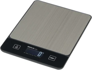 MAUL postweegschaal Libra, weegt tot 5 kg, gewichtsinterval van 1 gram, incl. batterij, zwart/grijs — brieven- en pakketwegers
