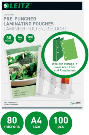 Leitz iLAM lamineerhoes ft A4, 160 micron (2 x 80 micron), geperforeerd, pak van 100 stuks — detail 2