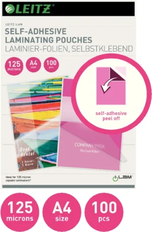 Leitz iLAM lamineerhoes ft A4, 250 micron (2 x 125 micron), zelfklevend, pak van 100 stuks — detail 2
