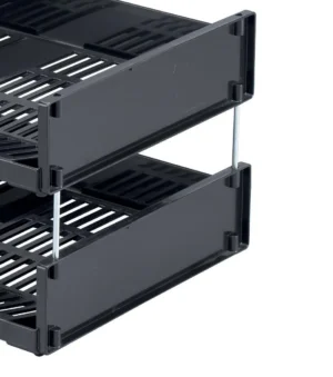 Pak met vier zwarte metalen stapelstaafjes van Durable Optimo voor brievenbakjes