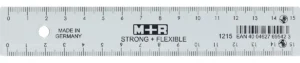 M+R Strong & Flexibel lat, met schaalverdeling voor recht- en linkshandigen, 15 cm, transparant — latten uit kunststof