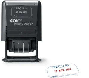Colop tekststempel Printer S260/L1 N, met datum en ONTVANGEN — formulestempel