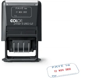 Colop tekststempel Printer S260/L2 N, met datum en BETAALD — formulestempel