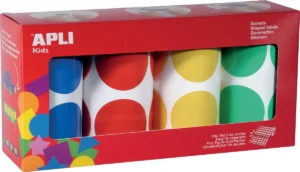 Apli Kids stickers XL cirkels, diameter 45 mm, doos met 4 rollen in 4 kleuren — fantasiesticker