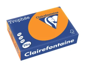 Pak Clairefontaine Trophée Intens gekleurd papier A4 in feloranje, 210 g/m², 250 vel