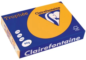 Pak Clairefontaine Trophée Pastel gekleurd papier A4 van 80 g/m² in goudgeel met 500 vel