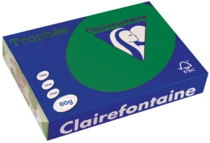 Pak Clairefontaine TrophƩe Intens gekleurd papier A4 in dennegroen, 500 vel
