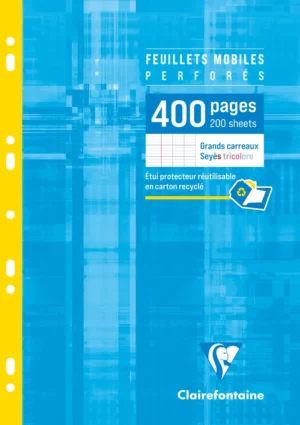 Clairefontaine ringbandinterieur Metric, ft A4, 9-gaatsperforatie, los, 400 bladzijden, seyès