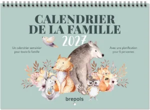 Brepols gezinskalender weekoverzicht, Franstalig, 2027 — mementokalender 2027