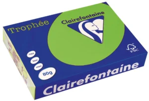 Pak Clairefontaine TrophƩe Intens gekleurd papier A4 in muntgroen met 500 vel