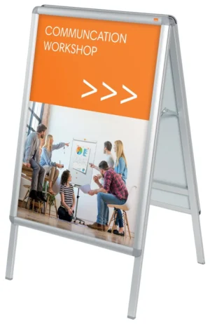 Nobo stoepbord Essence, uit aluminium, zilver, met versterkende hoeken, ft A1 — detail 2