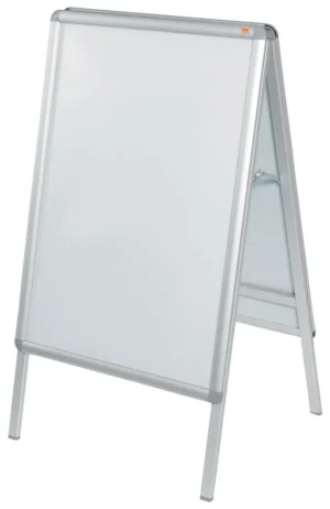 Nobo stoepbord Essence, uit aluminium, zilver, met versterkende hoeken, ft A1