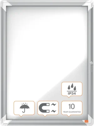 Nobo Premium Plus buitenvitrine met draaideur en slot voor 4 vellen A4