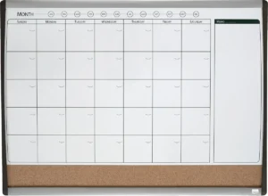 Nobo combibord, kurk en magnetische whiteboard maandplanner, ft 58,5 x 43 cm — planbord
